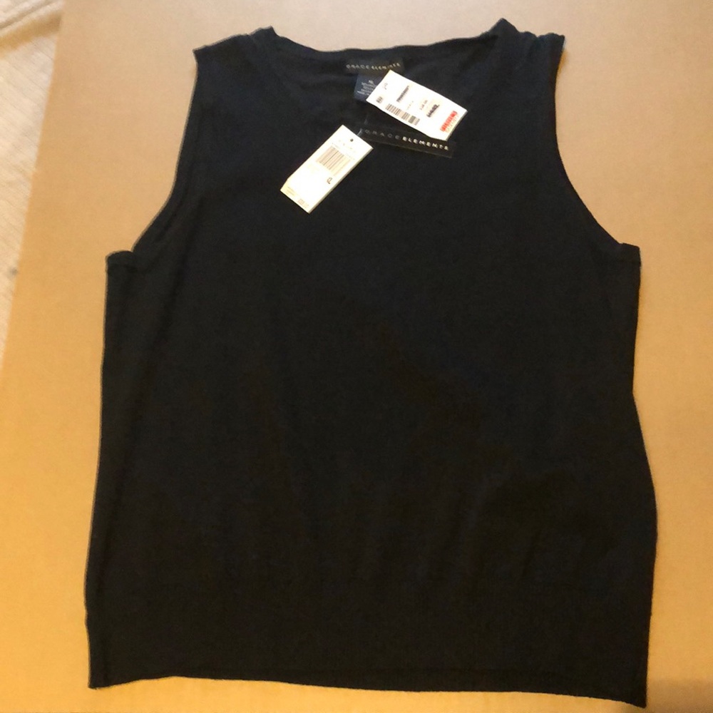 XL Grace Elements knit black top new with tags from Filene’s Basement